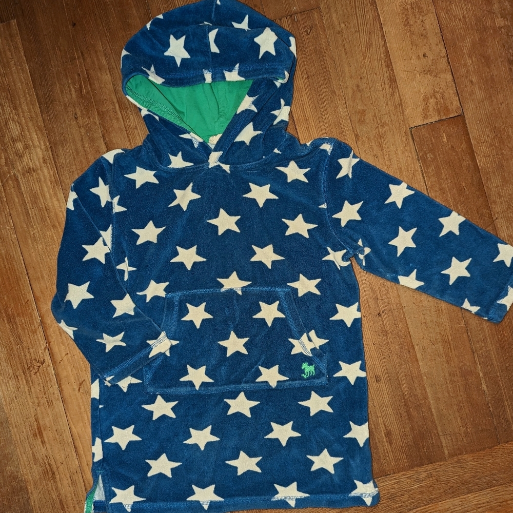 Mini Boden Towelling Throw-on size 6-7 blue stars